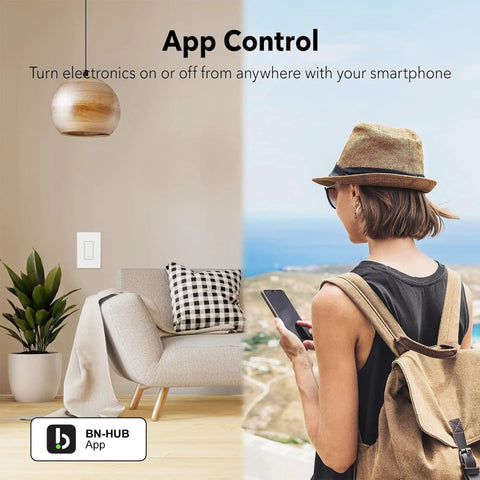 Smart Dimmer Switch for Dimmable LED Lights, WiFi Control With Alexa and Google Assistant, Neutral Wire Required, app use