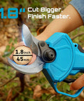 Electric Pruning Shears Cordless 1.8 Inch Cut With Brushless Motor Dual 4Ah Batteries cutting a branch