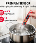 1 Second Instant Read Digital Meat Thermometer With Plus Or Minus 0.9 Fahrenheit Accuracy Waterproof Backlit Kitchen Probe in pot