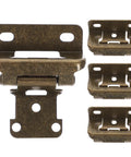 Self Closing Cabinet Hinges Set Of 4 In Iron With Golden Finish Soft Close Rust Resistant Reusable And Durable Kitchen Cabinet Door Hardware That Keeps Doors Quiet And Secure, front view.