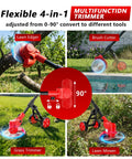 Cordless Weed Wacker With Wheels 4 In 1 Garden Tool Powered By 21V Battery 650W Motor Includes 3 Blades Brush Cutter