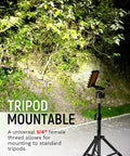 Rechargeable Magnetic LED Work Light 40W 1500 Lumens mounted on tripod for outdoor lighting
