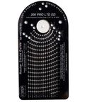 Circle Cutting Router Jig With Pro Grade Precision on black surface, showing 256 circle size increments from 2¼ to 18 1/16 inches.