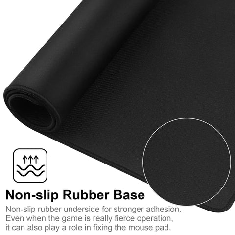 Close-up of Gamer-Grade Extended Mouse Pad With Stitched Edges And Non-Slip Natural Rubber Base, rolled view showing texture.