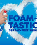 Windex Foam Glass Cleaner aerosol spray, 19 oz, pack of 2; blue can with red cap.