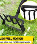 Heavy Duty Garden Hoe With Adjustable 62 Inch Long Handle Hula Hoe Cultivator 2 In 1 Weeding Tool with sharp edge in action