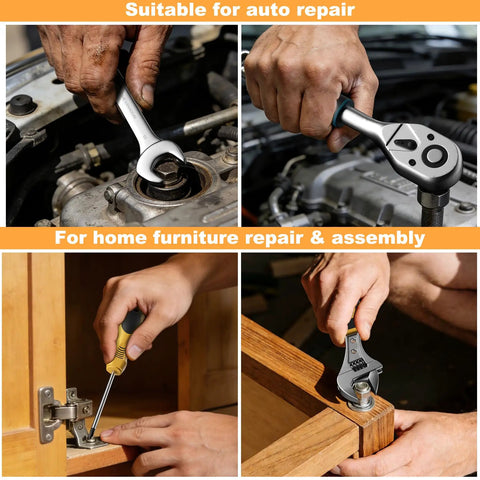 339 Piece Tool Set For Home And Auto Repair, Comprehensive Hand Tool Kit in use for automotive and home furniture repair