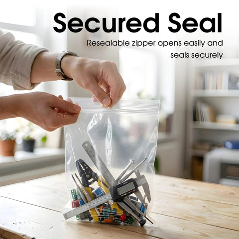 4 By 6 Inch Plastic Zip Bags Extra Heavy Duty 6 Mil Clear Reclosable Zip Top Storage Bags 1000 Count, clear bag sealing tools