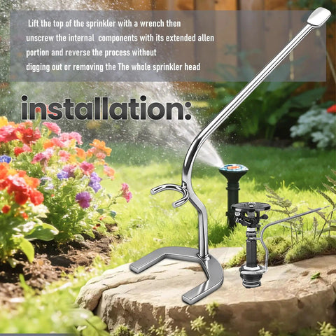 Sprinkler Head Tool Wrench For Pop Up Impact Sprinklers And Rotor Adjustment Tool Fits LG3 Mini Paw AG5 in garden use.