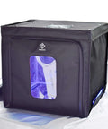 UV Light Curing Box For 3D Printing Post Processing Pro Grade Large Enclosure in black with visible UV light inside