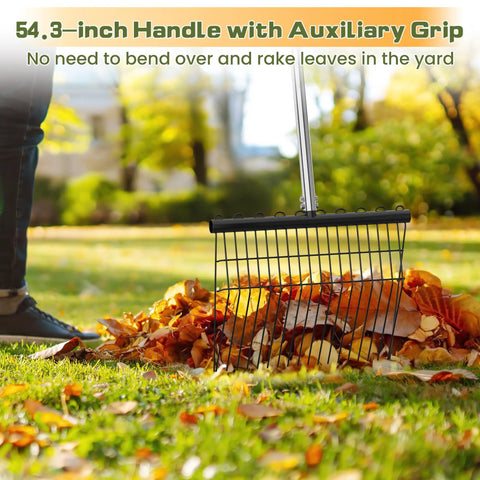 Heavy Duty Metal Manure Fork With Two Replaceable Durafork Heads And Steel Handle Rustproof Hay Pitch Fork in garden.