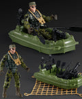 Rugged Army Men Play Set with Realistic Weapons for Kids boys durable plastic US Army figure in green raft with accessories