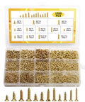1300 Piece Wood Screw Kit Featuring M2 M2.5 M3 Flat Head Self Tapping Design Crafted From Heavy Duty Carbon Steel with assorted screws.