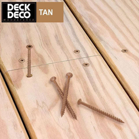 Built Different Ten By Three Inch Exterior Deck Screws Seventy Two Piece Heavy Duty Carbon Steel Pack With Rust Defying Coating For Tough Outdoor Wood Builds And Badass Load Bearing Hold on wooden deck.