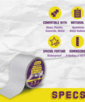 Aluminum Butyl Tape Waterproof Sealing Tape 4 Inch by 16 Feet No Drip Seal showing roll and material specs