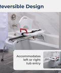 Adjustable Height Sliding Bathtub Transfer Bench With Armrests And Seat Belt For Easy In And Out, 300 Pound Capacity, White RTL12075