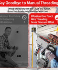 Comparison of traditional wire pulling vs Pnpaea Cordless Electric Wire Feeder, showcasing ease of use in electrical installations.