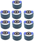 9 stacks of 100 Pack Zirconia Flap Discs 4-1/2 By 7/8 Inch, 40 Grits Premium Grinding Sanding Discs displayed in rows