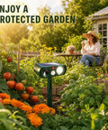 Solar Powered No Nonsense Yard Shield Ultrasonic Cat And Deer Repeller With Motion Sensor And Flashing Light, Waterproof Rabbit Squirrel Raccoon Fortress Pro, 4 Pack in garden