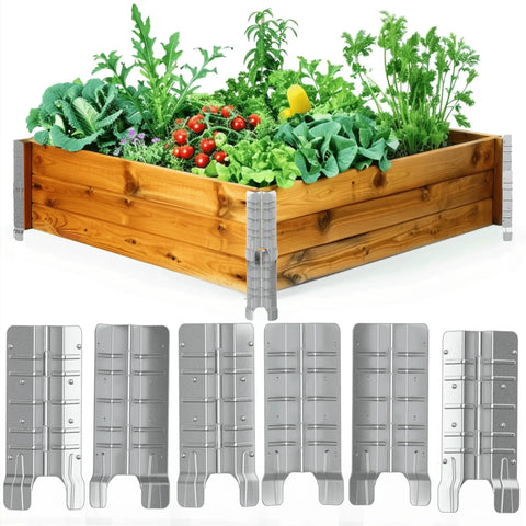 Heavy Duty 8 Inch Pallet Collar Hinges 8 Pack Slick Folding Rack Links For Stackable Raised Garden Boxes with vegetables and hinges.