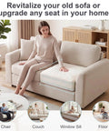 Ditch The Sag With This 6 Inch Couch Cushion Replacement Boasting 4 Layer Premium Memory Foam and supportive pocket springs on a sofa.