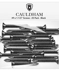 Heavy Duty Black Wood Screws For Door Hinges Nine By One And One Half Inch Pack Tough As Nails Solid Alloy Steel Exterior And Interior Use Matches Popular Hinge Finishes Easy Grip For Secure Hold On Residential And Commercial Doors, black #9 x 1-1/2 in screws pack