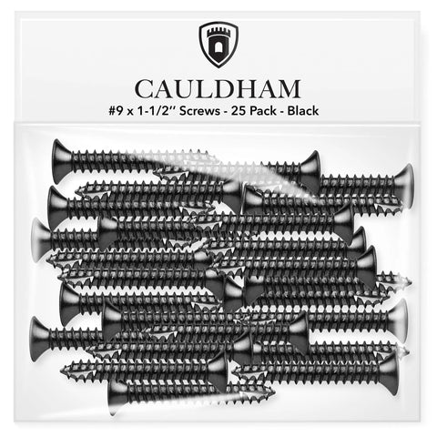 Heavy Duty Black Wood Screws For Door Hinges Nine By One And One Half Inch Pack Tough As Nails Solid Alloy Steel Exterior And Interior Use Matches Popular Hinge Finishes Easy Grip For Secure Hold On Residential And Commercial Doors, black #9 x 1-1/2 in screws pack