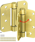 4 Inch Self Closing Door Hinges 2 Pack Spring Loaded with No Fuss Easy Install Stainless Steel Mounting Adjustable Tension