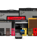 AudioBox Go 2x2 USB C Audio Interface With 24 Bit 96 KHz Conversion displayed with Fender Studio and guitar amps
