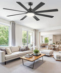 Beast Of A 72 Inch Ceiling Fan With Remote For Indoor Outdoor Use installed in a modern living room setting.