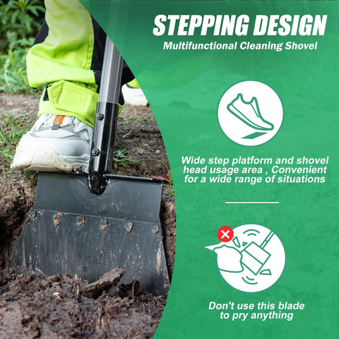 Garden Flat Shovel With 12 Inch Wide Blade And 54 Inch Adjustable Handle used for edging in garden