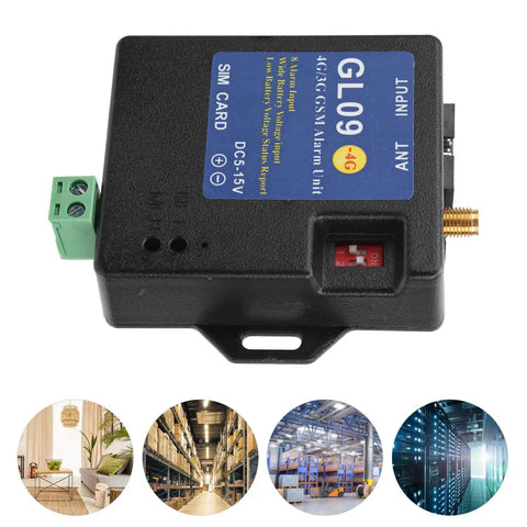 Straightforward Plug In Setup For Eight Channel Alert Module delivering 4G and 3G reach, showing device with input connections and SIM card slot.