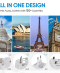 Universal Travel Adapter USB C Power Adapter All In One World Wall Charger For USA EU UK AUS Worldwide Compatibility image