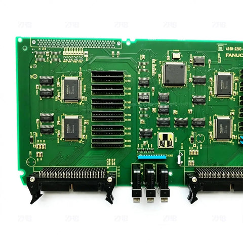 Industrial CNC I O Circuit Board Replacement For A16B-2203-0881 And A02B-0309-C001, green PCB with connectors
