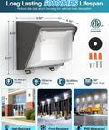 Beefy 100W Tunable LED Wall Pack With 3 Color Switchable Modes 15,000 Lumens Output IP65 Outdoor 100-277V front view