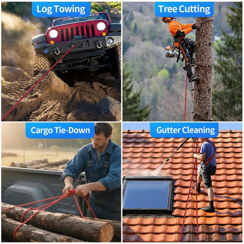 200 Feet 3/8 Inch Orange Arborist Climbing Rope Heavy Duty Nylon Utility Cord For Tree Rigging Plus Hardcore Grind Tough As Nails Abrasion Resistant Build