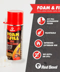 Tough As Nails Expanding Spray Foam Insulation Sealant For Large Gaps And Cracks, 12 Oz Off White Polyurethane can on a surface.