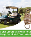 Heavy Duty Golf Cart Brake Return Spring Fits Club Car DS OEM Replacement 1013531 next to a golf cart on a course.