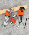 Kickstart Your Handyman Skills With This Awesome LYIYEYAN 27 Piece Hex Key Set! Get Ball End Allen Wrenches Plus Torx Star Bits For Quick Bike Fixes, Furniture Assembly, And Tough Mechanical Repairs. Made From Durable CR V Steel That Handles Heavy Usage. 27-piece L-shaped hex key set with ball end and Torx bits on orange holders
