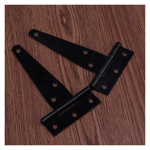 Heavy Duty Black Flat T Hinge Set For Barn Doors, Garden Gates, Wooden Boxes, Cabinets And Fences, 12 Pack, Corrosion Resistant