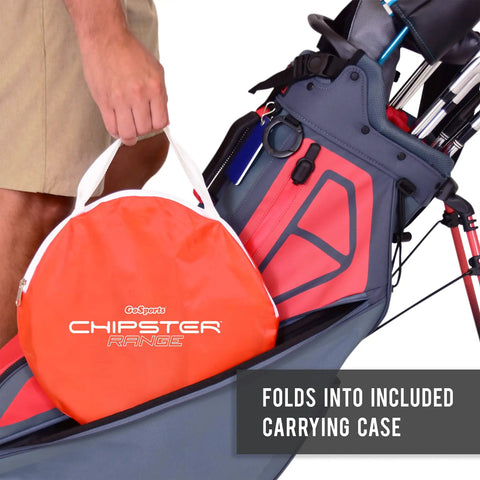 Chipster Range Golf Chipping Practice Net Target System With Carrying Case Red Fast Popup Setup Three Target Zones