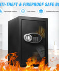 Big Ol 2.5 Cu Ft Fireproof Waterproof Safe Box For Documents And Valuables With Digital Keypad, Emergency Battery, And Combination Lock