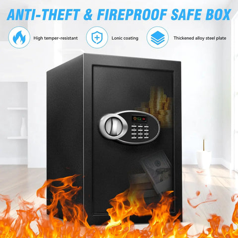Big Ol 2.5 Cu Ft Fireproof Waterproof Safe Box For Documents And Valuables With Digital Keypad, Emergency Battery, And Combination Lock