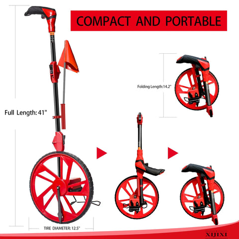 Built Tough Collapsible Distance Measuring Wheel Smooth Rollin Design Top Notch Gear For Yard Layouts And Job Sites Includes Quick Zero Reset Sturdy Flag Holder And Pro Grade Contractor Reliability