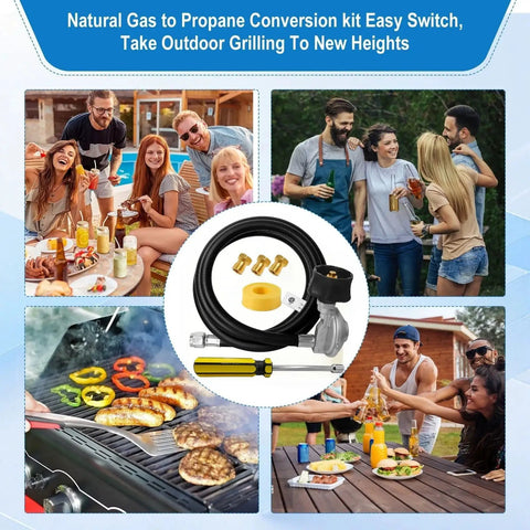 Gas To Propane Conversion Kit For Spirit II 310 315 E310 E210 Grills With 5Ft Regulator Hose, nozzles, wrench, Teflon tape