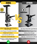 Yellow Jacket 2 Pack Cabinet Jacks For Drywall And Shiplap Installation comparison showing upgraded steel design and features.