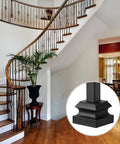 96 Pack Iron Baluster Shoes With Screws For Half Inch Square Balusters Satin Black No-Fuss Install For Twist Knuckle Basket Staircase Railings