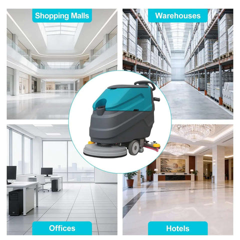 Powerful Walk Behind Floor Scrubber Polisher Dryer That Dries Floors Fast, 22 Inch Cleaning Width in commercial spaces