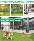 No Dig Decorative Garden Fence Kit With 25 Panels, 32 Inch High By 50 Foot Long, Rustproof Metal Wire Fence For Yard, Dog Barrier