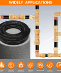 Dope Brass DOT Air Line Fittings Kit With Fifty Foot One Quarter Inch Tubing Quick Connects For Semi Truck Trailer Or Industrial Air System Includes One Eighth Three Eighths One Half Inch NPT Thread Fittings And Pneumatic Tubing Set displayed with coiled hose and brass fittings on gray background